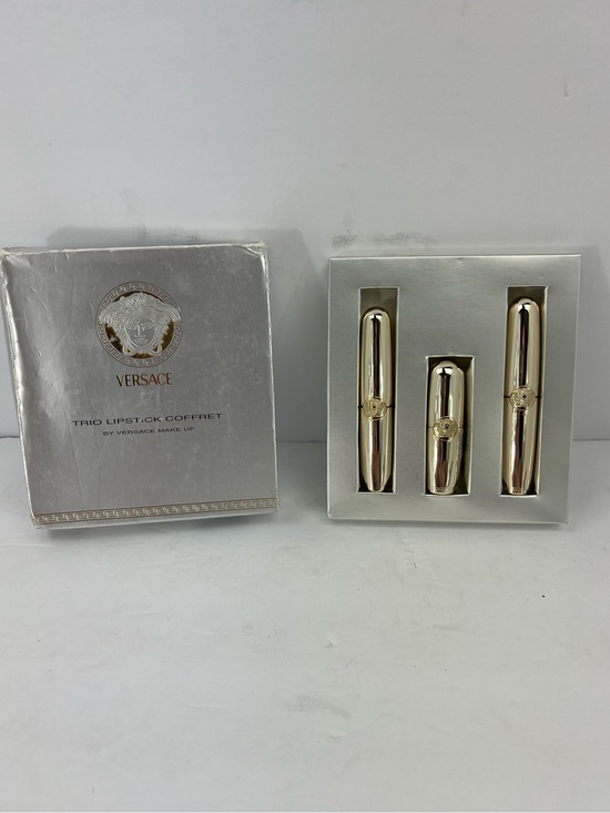 Versace Other - VERSACE TRÍO VINTAGE LIPSTICKS COFFRET SET WITH MEDUSA LOGO, IN GOLD COLOR